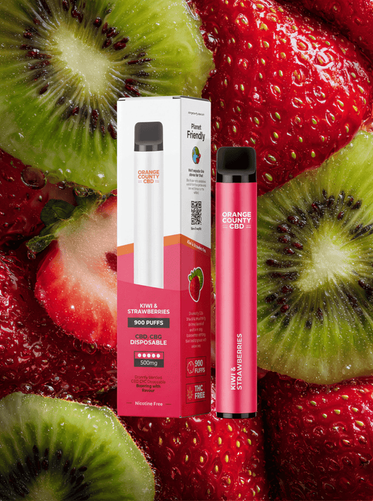 Orange County CBD Vape Pen Kiwi & Strawberries, 250mg CBD + 250mg CBG, 3 ml