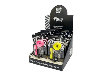 Kovová dýmka Best Buds Pipsy s mini drtičkou, 4 barvy