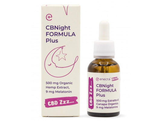Enecta CBNight Formula PLUS konopný olej s melatoninem, 500 mg organického konopného extraktu, 30 ml