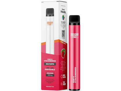 Orange County CBD Vape Pen Kiwi & Strawberries, 250mg CBD + 250mg CBG, 3 ml