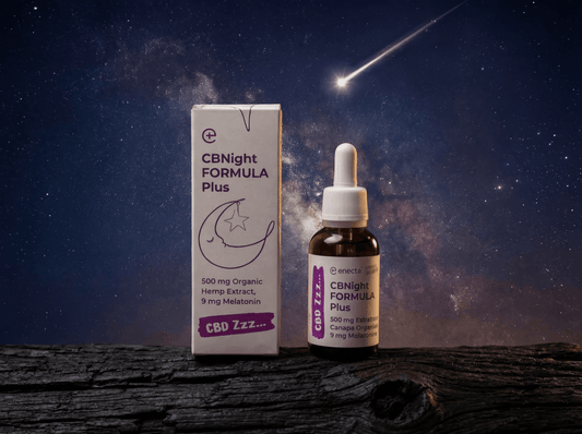 Enecta CBNight Formula PLUS konopný olej s melatoninem, 500 mg organického konopného extraktu, 30 ml