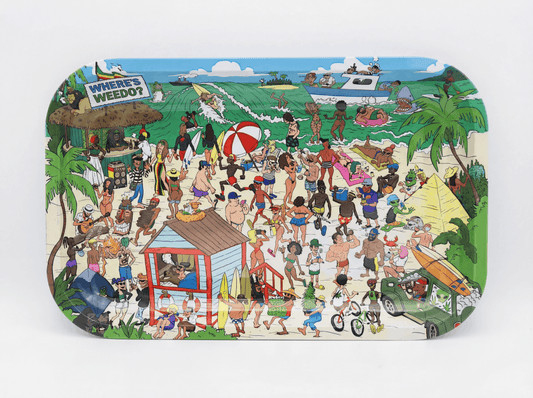 Best Buds Where is Weedo? beach, Metal Rolling Tray Medium