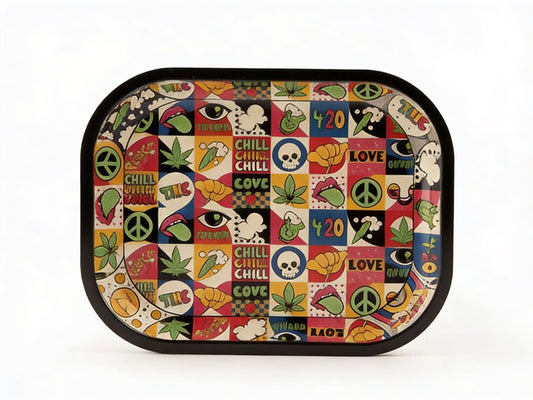 Euphoria Metal Rolling Tray Small Groovy