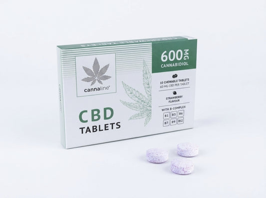 Cannaline CBD Tablets with Bcomplex, 600 mg CBD, 10 x 60 mg