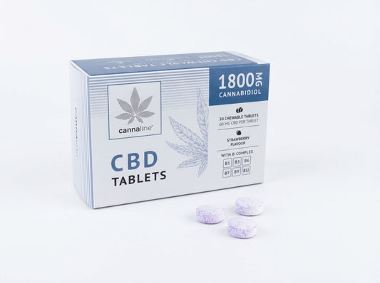 Cannaline CBD Tablets with Bcomplex, 1800 mg CBD, 30 x 60 mg
